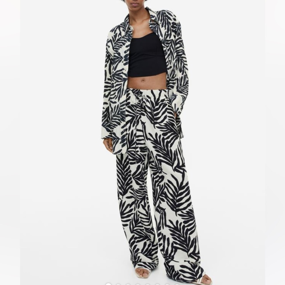 Linen-blend Pull-on Pants
